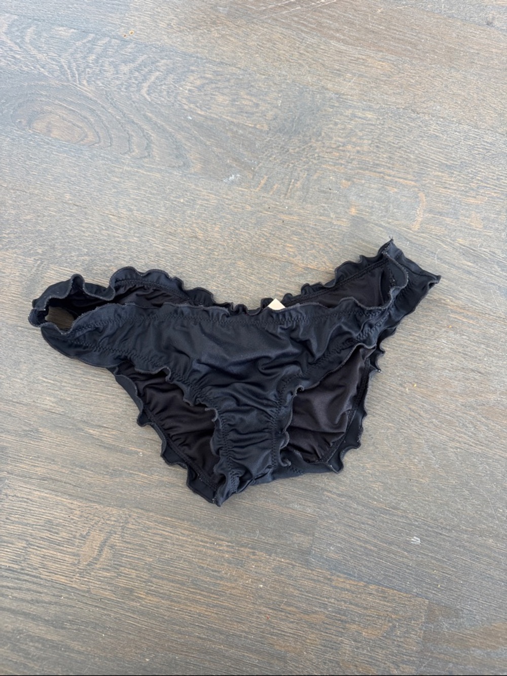 Victoria’s Secret Ruffle Cheeky Bikini Bottom – Black – S